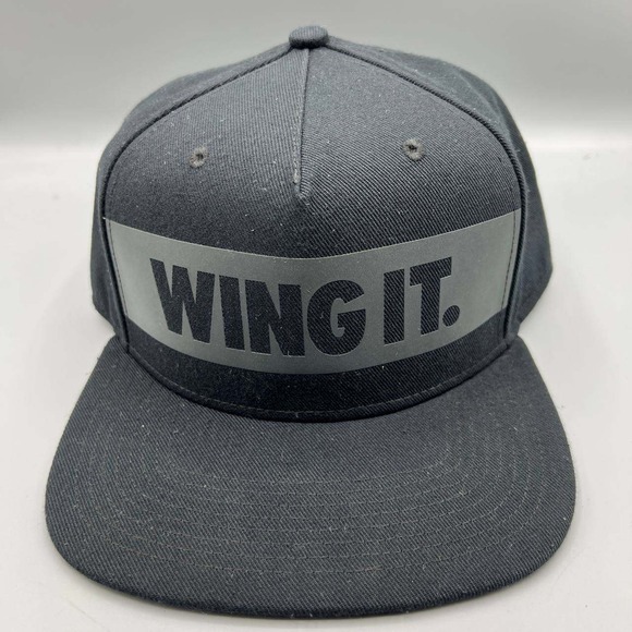 Air Jordan Wings Hat Men Black Wing It Jumpman Snap Back Cap